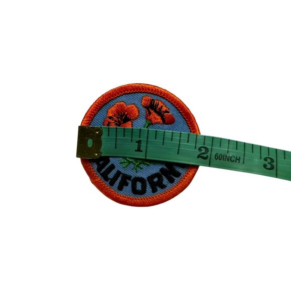 NEW California Poppy Patch State Flower Orange Blue - Picture 3 of 3